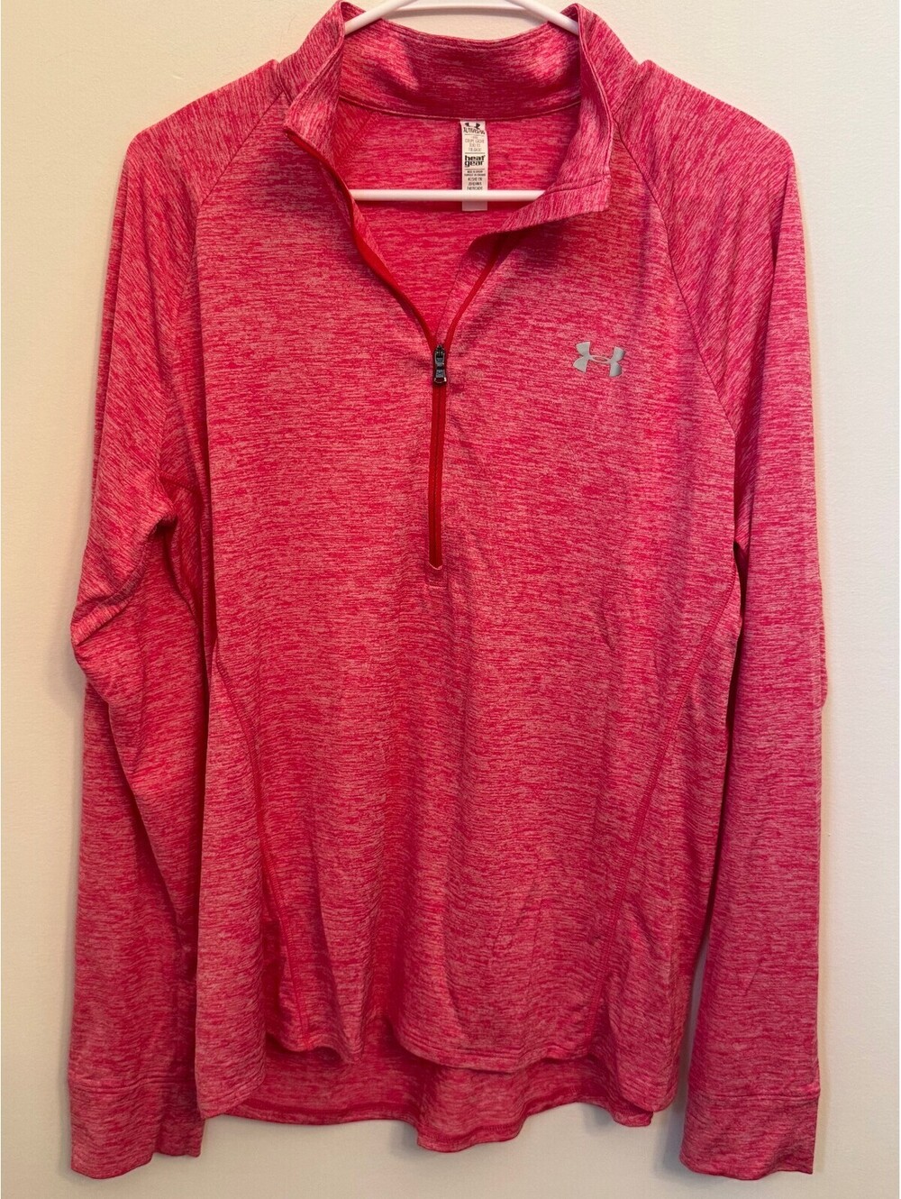 Under Armour pink heather quarter-zip pullover